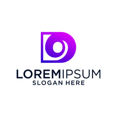 Modern Purple Gradient Letter D Logo Design