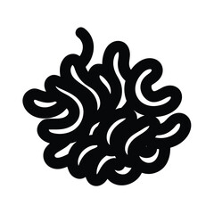 Abstract Black and White Organic Swirling Design Element