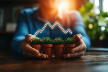 Strategic business growth and financial success with an upward trajectory