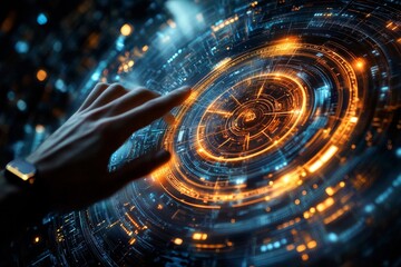 Businessman using a digital calendar for time management