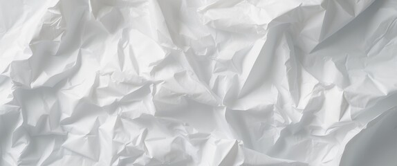 Obraz premium Recycled crumpled white paper background with space for text or image.