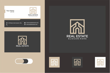 Modern Real Estate Logo Design with Business Card Template