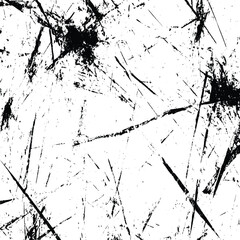 old and scratched distressed grainy grunge overlay texture, abstract black scratches on white background,  Rough Black Scratches splatter grunge distressed overlay texture background.