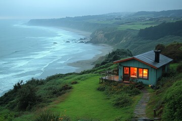 Tiny seaside cottage with minimalist design plans and ideas