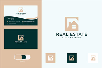 Obraz premium Modern Real Estate Logo Design with Business Cards