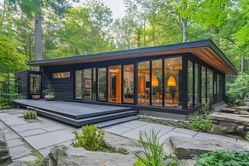 Modern House in Wooded Setting