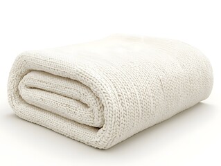 Neatly Folded Soft White Woolen Sweater On Clean Minimal Background