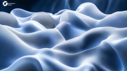 Obraz premium Abstract blue fabric waves, flowing textile texture.