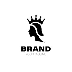 Queen Logo. Queen Logo Design. Queen Logo Brand. Queen Logo Vector Design Isolated on White Background