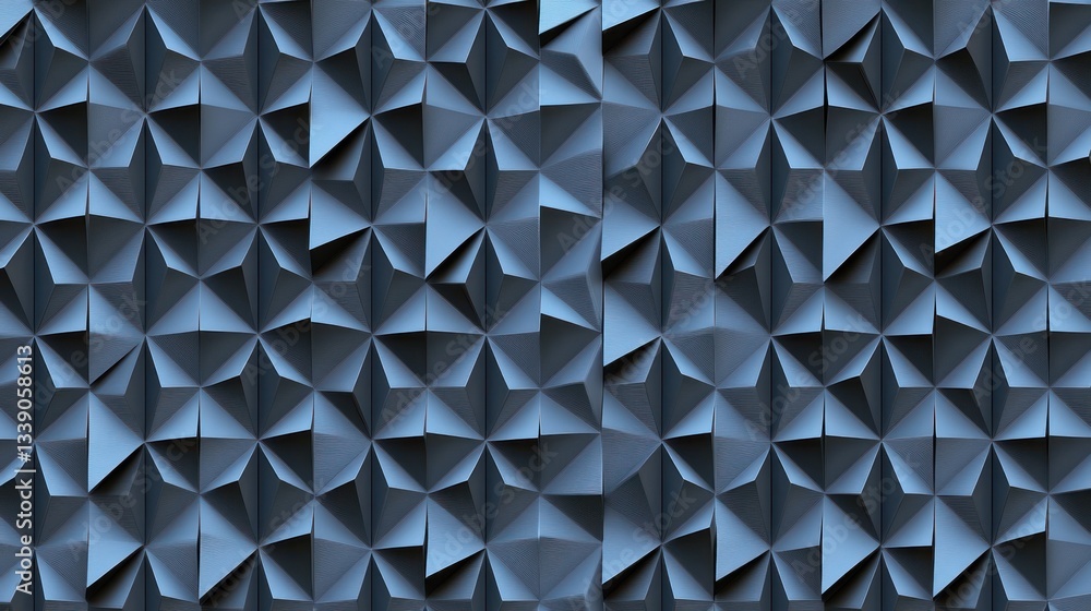 Poster abstract geometric dark blue 3d pattern texture background.