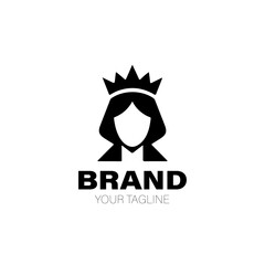 Queen Logo. Queen Logo Design. Queen Logo Brand. Queen Logo Vector Design Isolated on White Background