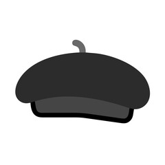 Black classic beret hat illustration