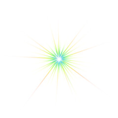 Multicolor Light Flare on transparent Background, rainbow-color
