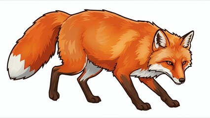 Obraz premium Cartoon Red Fox in Stealth Mode