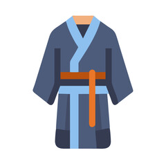 Blue kimono robe with belt icon