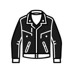 Black leather biker jacket icon