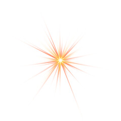 Red-Orange Light Flare on transparent Background