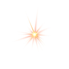 Red-Orange Light Flare on transparent Background