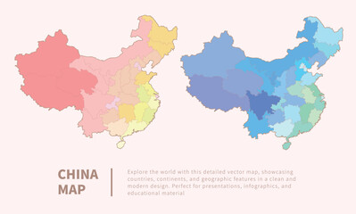  Light colorful Map of the China China infographic vector illustration
