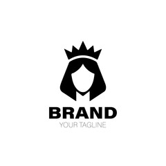 Queen Logo. Queen Logo Design. Queen Logo Brand. Queen Logo Vector Design Isolated on White Background