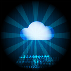 Cloud digital transfer data technology concept.