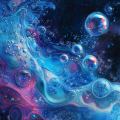 quantum foam, abstract bubbles, digital illustration