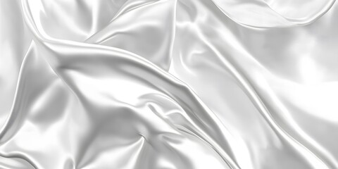Obraz premium Elegant Draped White Silk Fabric Texture Background