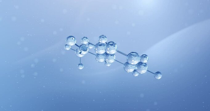 Acetanilide rotating molecular structure, 3d model of analgesic