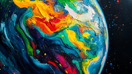 Abstract Colorful Earth Painting