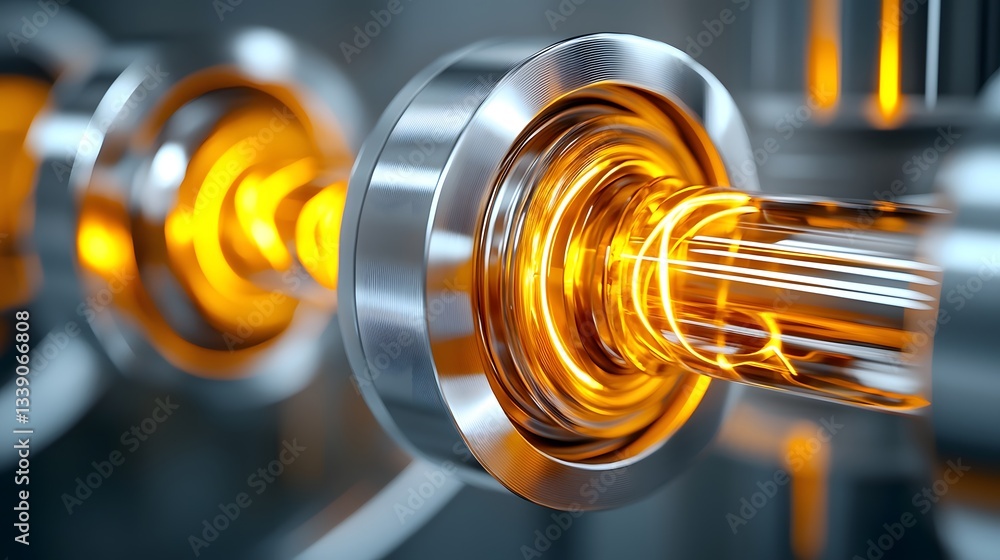Poster cutting edge 3d visualization of a futuristic ai optimized carbon neutral energy production facility