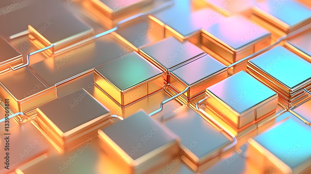 Poster futuristic 3d hyper detailed visualization of a holographic power control system managing a solar gr
