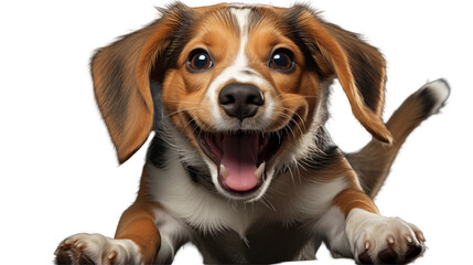 Beagle Puppy Portrait Playful Brown and White Dog, Cute and Loyal Pet Animal.