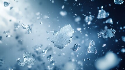 Pellets of ice fall from a stormy sky, creating a stunning display of shattering ice during a hailstorm event