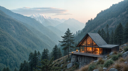 A house is on a mountain top