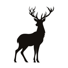 Deer silhouette vector illustration on white background