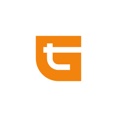 Obraz premium Orange And White Geometric Logo Design