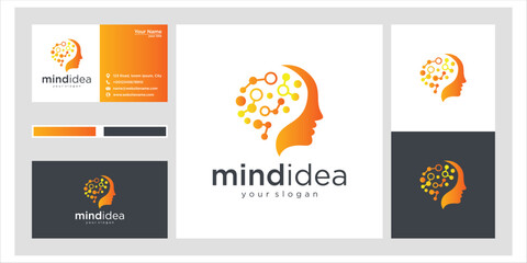 Orange and Yellow Gradient Mind Idea Logo Design