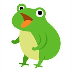Vector illustration of a frog singing