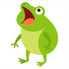 Vector illustration of a frog singing