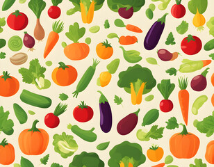 Flat vector background illustration of vegetables background