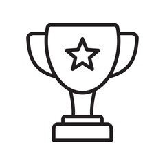 Trophy cup with star icon, winner cup, victory cup icon.