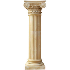 Fototapeta premium Ancient Greek column, beige in color isolated on transparent background (5)