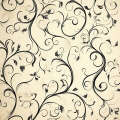 Elegant swirling handdrawn tendrils forming a delicate natural pattern
