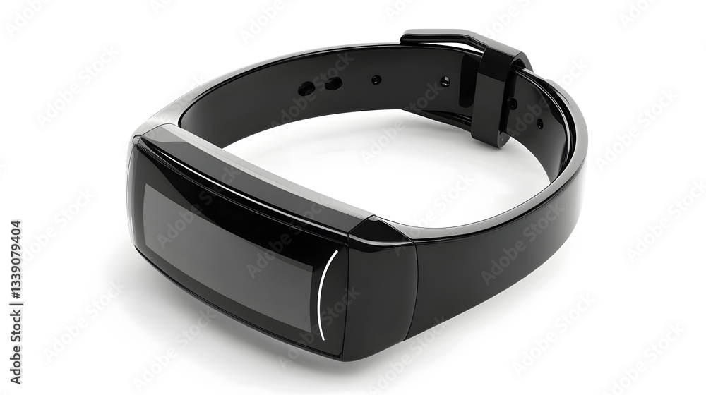 Poster sleek and modern smart fitness tracker wristband with oled display isolated on a clean white backgro