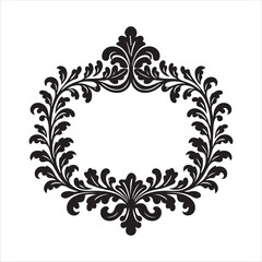 Floral Frame with Flower and Bow Silhouette
