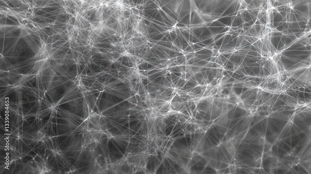 Poster Abstract grayscale network texture with interconnected nodes and lines.