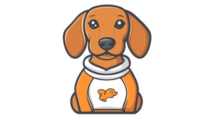 Cute dachshund puppy wearing hoodie, white background, pet apparel