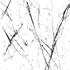 The black and white surface is covered with scratches and grainy overlay grunge effects, scratched and old grainy Distressed texture Grunge background, Vintage worn pattern with scratches.