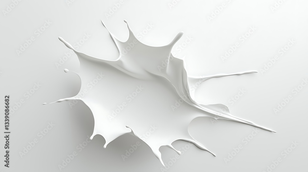 Poster clean white milk splash on smooth surface creating dynamic abstract design and texture visual