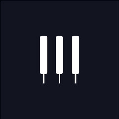 Piano Keys Icon On Dark Background
